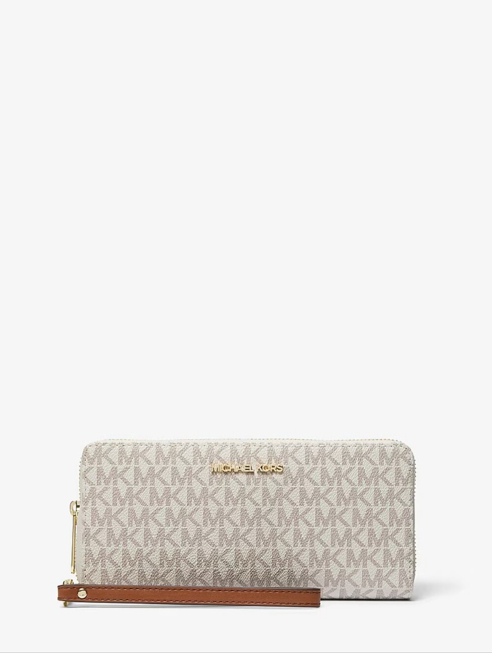Michael Kors Jet Set Travel Large Logo Continental Wristlet Vanilla